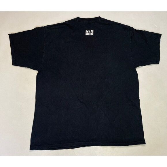 VINTAGE Ask A Ninja Dot Com Graphic T-shirt Men XL Black Short Sleeve - Picture 5 of 8